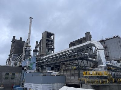 Carbon capture installation at the Heidelberg cement factory, Brevik, Norway.