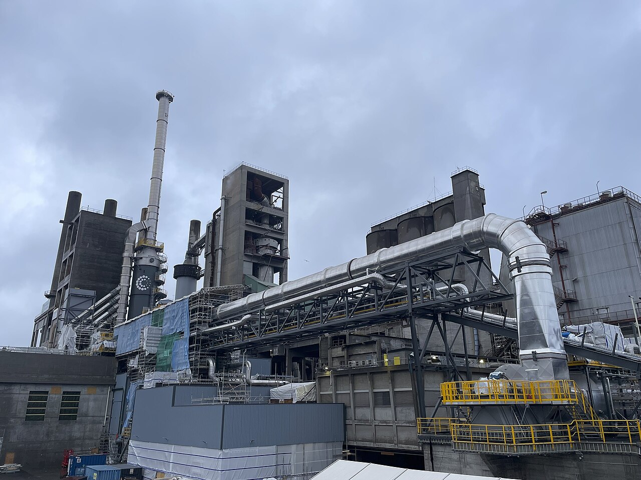Carbon capture installation at the Heidelberg cement factory, Brevik, Norway.