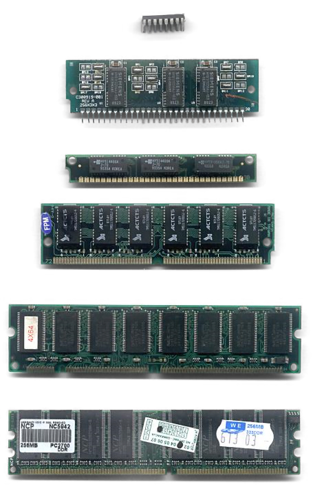 Tsmc and elon musk clash over who will run the texas terafab chip fab 1 Different RAM types. From top to bottom: DIP, SIPP, SIMM 30 pin, SIMM 72 pin, DIMM (168-pin), DDR DIMM (184-pin).
